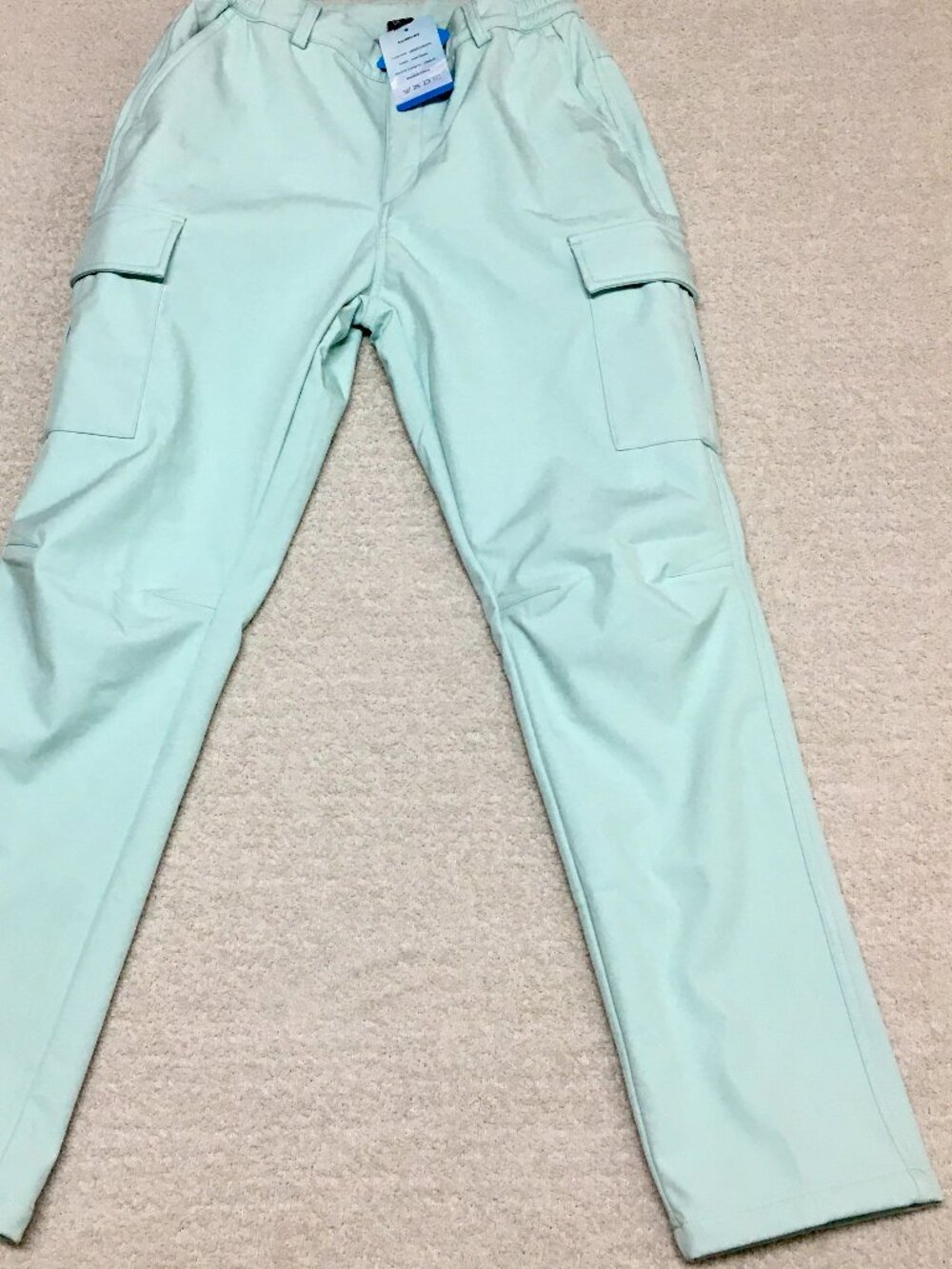 MAGCOMSEN Women's Fleece Lined Winter Hiking Waterproof Insulated Pants, Mint, S